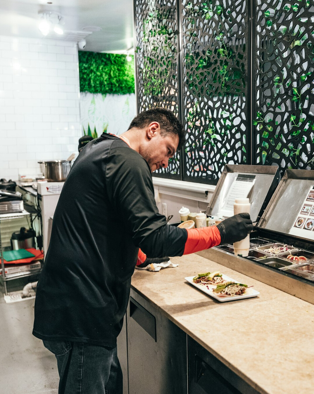 employee preparing healthy snack